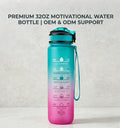 32oz Promotion New Trend BPA FREE Gradient Color Motivational Gym Fitness Sports Plastic Water Bottle with Time Marker