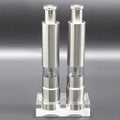 Good Quality Manual 304 Stainless Steel Spice Grinder Mill Custom Logo Salt and Pepper Grinder Set with Acrylic Transparent Base