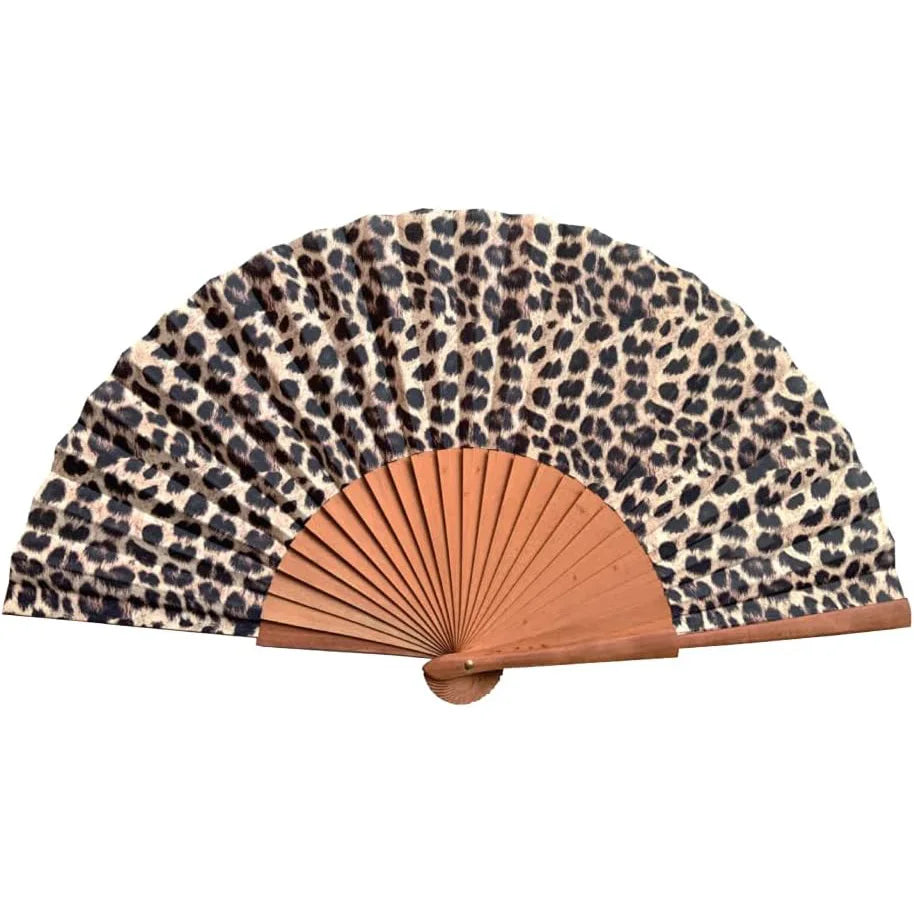Handmade Spanish Wooden Folding Fan - Custom Portable Hand Fan with Animal Print High-Quality Customizable Wood for Women & Men