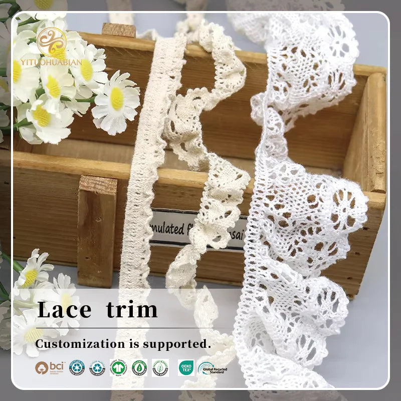 Custom Fancy Elegant Border Lace Trim Luolita Fancy Crochet Lace Trim for Garments