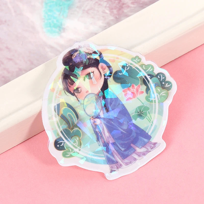 Vograce Print Durable Waterproof Vinyl Paper Decoration Clear Hologram Sticker Sheet Bike Laptop Custom Die Cut Sticker