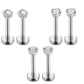 16G Stainless Steel Star Heart Round Zircone Labret Lips Rings Ear Stud Internally Thread Piercing Jewelry Women for Party