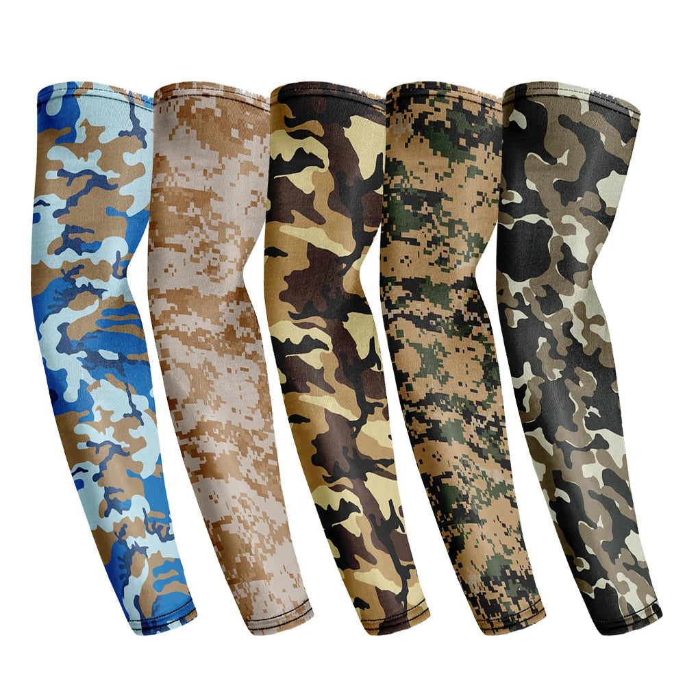 Custom Logo Cycling Sun Protection Camouflage Unisex Plus Size Arm Sleeve Sport Outdoor Hand Socks Warmers Breathable Quick Dry