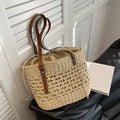 Casual Straw Woven Women's Shoulder Bags Large Capacity Summer Beach Ladies Handbags Travel Female Bucket Tote Underarm bag