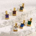 Wholesale Stainless Steel Charms Zirconium 18K Gold-plated Pendant Colorful Geometric Pendant