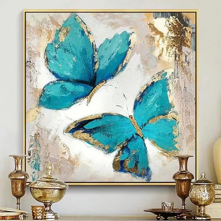 Custom Modern Luxury Wall Art Home Decor Hand Painted Animal butterfly Canvas Art Oil Painting