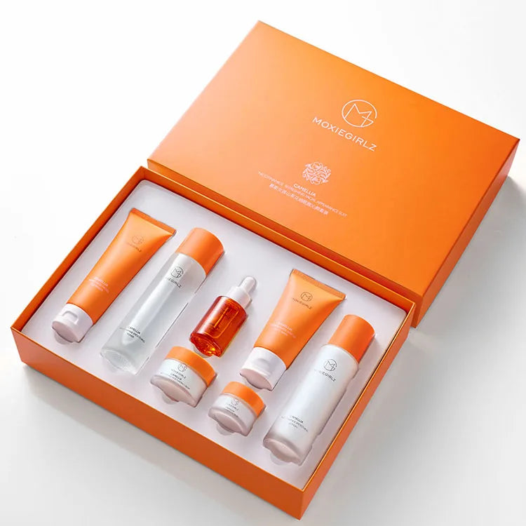 Organic Skin Care Set Camellia 7 Piece Moisturizing Hydrating Nourishing Skin Daily Care Set