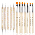 EYL Wholesale Double Pointed Silicone Heads Nail Acrylic Handle Picker Wax Pencil Manicure Nail Art Brush Dotting Tools Set