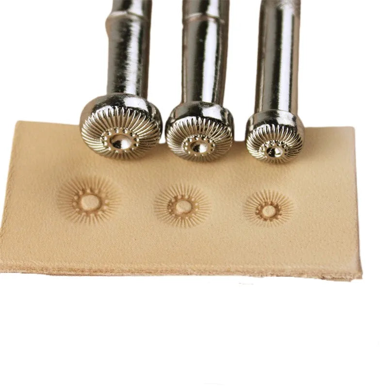 Hot Selling Industrial Grade Zinc Alloy Flower Centers Stamps OEM Leather Craft Tool Set 12MM/10MM/8MM Johnleather LS.J565