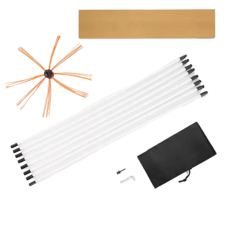Chimney Cleaning Kit Extends up to 30 Feet Chimney Cleaning Tools with Brush 8 Flexible Rod Chimney Sweep Kit