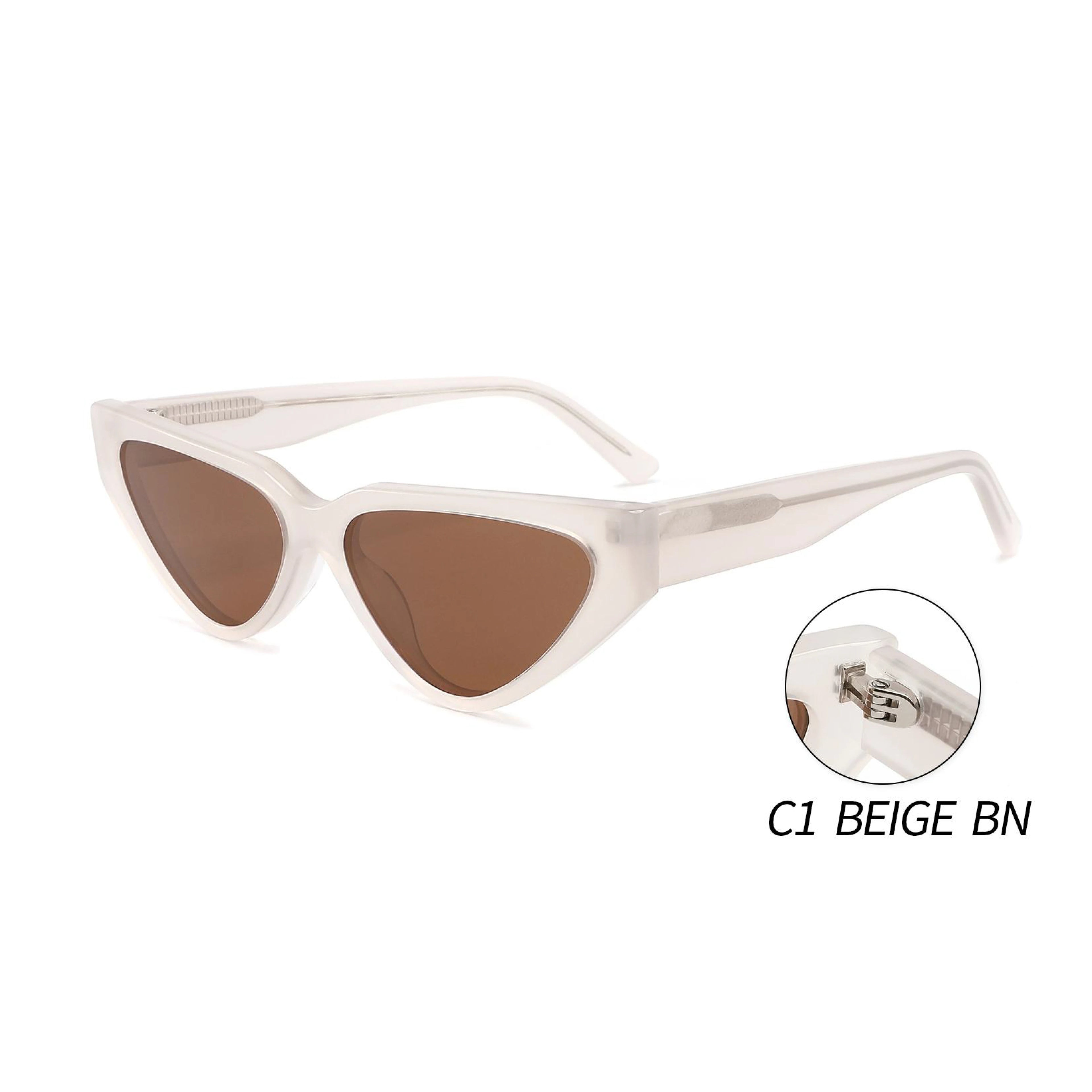 New Style Fashion Small Acetate Frame Polarized Sunglasses Women Super Hot Eyewear Cat Eye Retro Plate Sunglasses