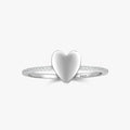 Ailmay 925 Sterling Silver Fashion Jewelry Clear CZ Elegant Simple Heart Finger Ring for Women Wedding Engagement Jewelry Gift