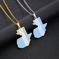 Enameled Guatemala Map Chain Necklaces Stainless Steel 18K Gold Plated Enamel Guatemala National Flag Map Pendant Necklace