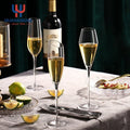 Elegant Long Stem Crystal for Champagne Flute Glass Handmade and Lead Free Available in Multiple Sizes for Wedding & Party