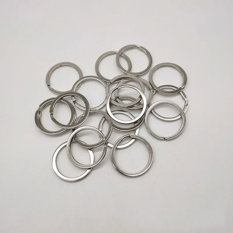 China Supplier Custom Decorative Flat Small Metal Paper Clip Metal Flat Round Split Key Ring for Keychain