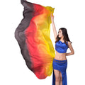 100% Silk Rectangular Veil Hand-Dyed Multicolored Oriental Belly Dance Sun Protection Veil