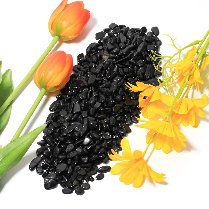 Wholesale Natural Black Tourmaline Healing Stone Gemstone Crystal Chips Gravel for Home Decoration