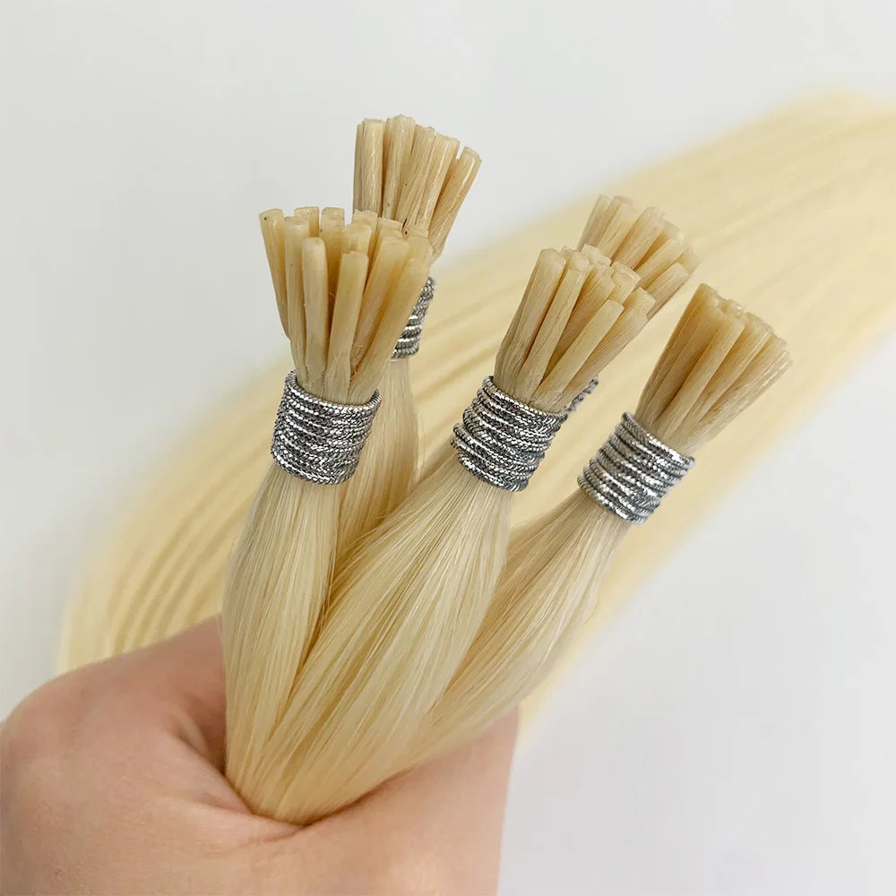 Wholesale Italian Keratin Remy Cuticule Aligned I Tip Pre-bonded Human Hair Extensions
