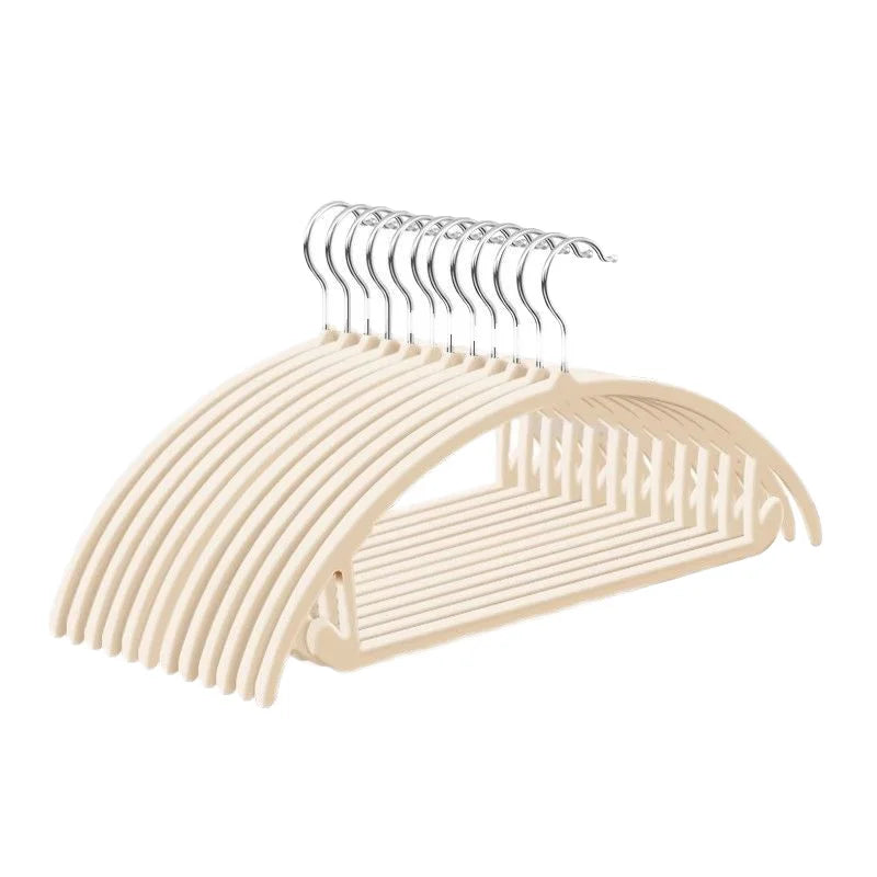 New Creative Simple Velvet Hanger Non-Marking & Non-Slip Plastic Clothes Rack for Wardrobe Garage Kitchen & Bathroom Use