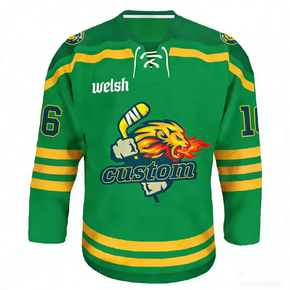 Custom Made Sublimation Breathable Moisture-Wicking Ice Hockey Jersey Sweden Team Hockey Uniforms
