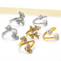 Wholesale High-quality Handmade Polished Open Adjustable Stainless Steel Fashion Jewelry Rings
