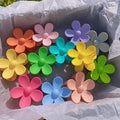 Fashion Big Blue Flower Plastic Hair Claws Pink Acrylic Hair Clip Claw Hairdressing Tool Hair Accessories for Women Party