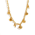 N&S Women's New Summer Fashion Pendant Necklaces 18K Golden Starfish Shell Clavicle Chain Stainless Steel Ocean