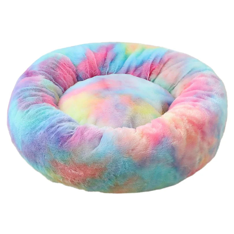 Pet Bed Plush Round Dog Cat Nest Warm Eco-Friendly Breathable OEM Factory Wholesale Soft Cozy Mat for Small Pets Indoor