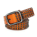 Wholesale 3.8cm 1.5" Width Pin Buckle First Class Strong Italian Leather Western Multi Tip Nail Studs Rivets Jeans Punk Belt