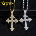 Fine Jewelry 925 Sterling Silver Gold Plated Moissanite Cross Pendant Custom Men Hip Hop Iced Out Pendant Necklace
