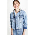 Top Selling Plus Size Autumn Denim Single Button Hoodie Breathable Fleece Hooded Sweatshirts Crop Jean Jacket