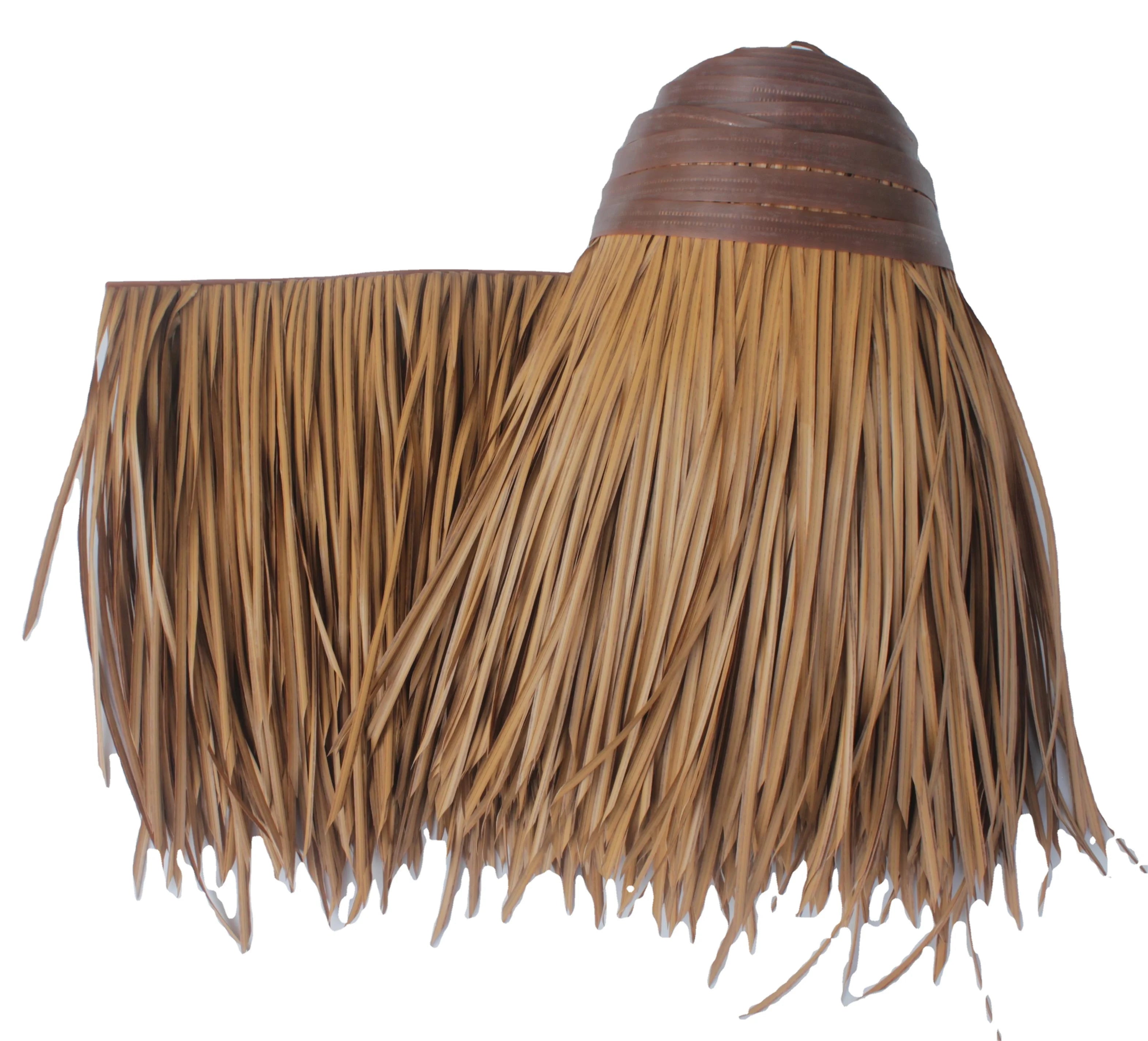 UV-Resistant Synthetic Resin PVC PE Thatch Roofing Waterproof Fire Retardant Easy Installation Artificial Grass for Decoration