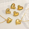 MICCI Women Accessories Fashion Jewelry Gold Plate Vintage Color Zircon Love Earrings Necklace Wholesale