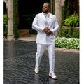 White Double Breasted Men's Suits Blazers Luxury Wedding Costume Blazer Men Suits Peaked Lapel Jacket Pants 2 Pcs Groom Tuxedos