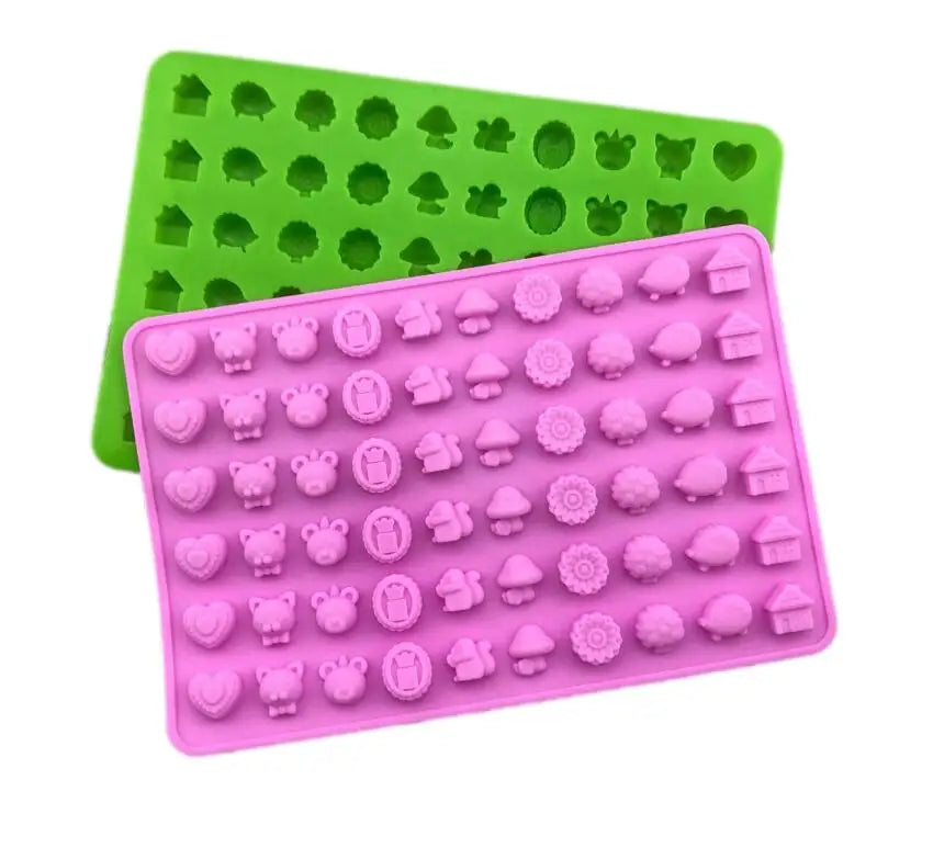 HY Silicone 60 Cavity Mini Animals Gummy Mold for Candy Chocolate