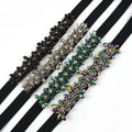 Meetee CB645 65-93cm Women Elastic Belt 2.5cm Width Crystal Diamond Waistband Ladies for Dress Rhinestone Pearl Girdle Belts
