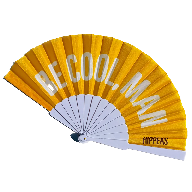 Wholesale Durable Nylon Fabric Folding Hand Fans with Cartoon/Music/Love Designs Custom Logo Printed for Promotional Use