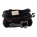 Wholesale Vintage Men's Fashion Leather Bracelet & Bangle Metal Guitar Design for Men & Women Jewelry