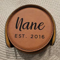 Customized Personalized Laser Leather Blank  Coaster Coloured Leather Drink Coasters Round Bar Coaster