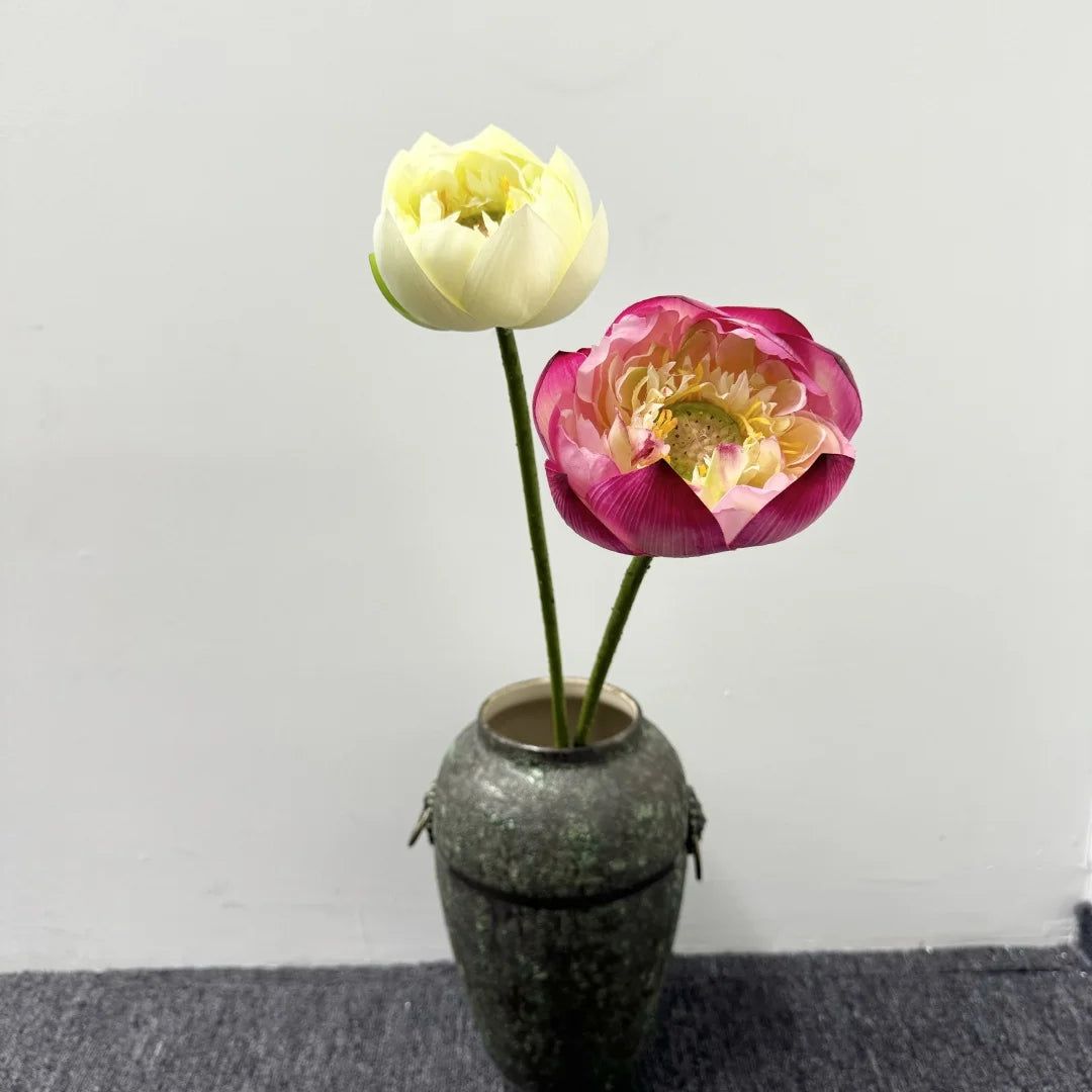 M576 Realistic Water Lily Flower Wedding Spray Arrangement Summer Floral Decor Silk Real Touch Lotus Flowers