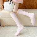 Premium Soft Ladies' Knee Slouchy Socks Warm Black White Pink Fuzzy Breathable Spandex/Cotton Logo on Body One Size Winter