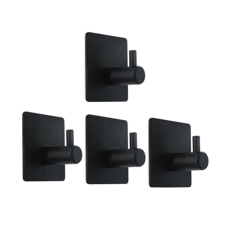 Heavy-Duty Stainless Steel Razor Adhesive Hooks Holder Waterproof Metal Bathroom Bedroom Jewelry Tools Living Room Kitchen Use