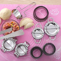 Manjia Pastry Tools Dumplings Press Molds Manual Stainless Steel Dumpling Mold Set Dumpling Maker Stuffing Spoon Flour Ring Cut