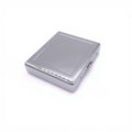 High Quality Classic Portable 8.7x9.7cm Hold 20PCS Silver Flip Square Metal Blank Cigarettes Box