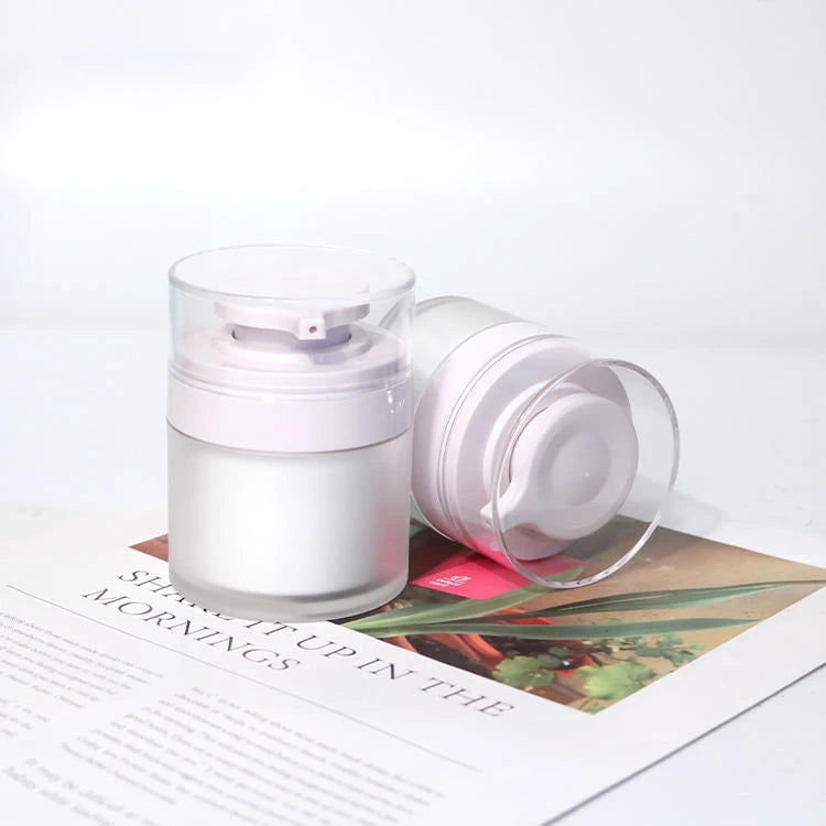 Acrylic Double Wall Custom Color Eye Cream & Skincare Lotion Packaging Jar Airless Screw Top Custom Logo/Silk Screen Printing