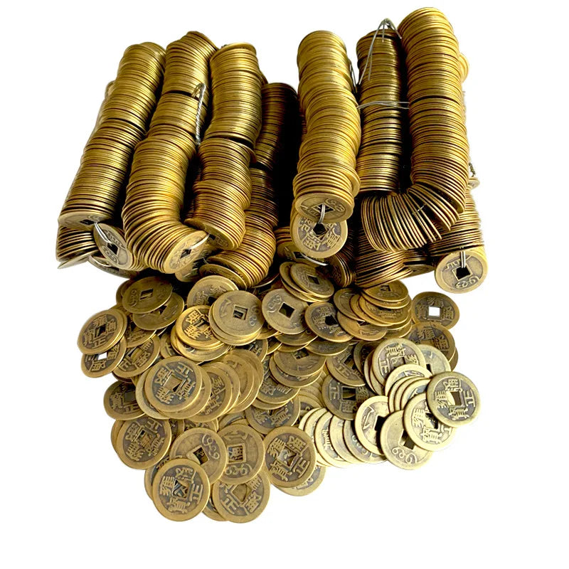 Collection Gift Ancient Feng Shui Old Brass Coin Chinese Coins of Luck and Money