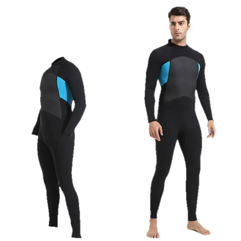 Unisex 3mm Zip Neoprene Wetsuit for Diving Snorkeling Surfing Swimming