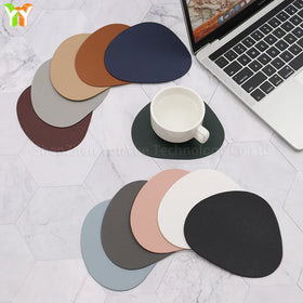 Coaster Leather Desk Cup Mat Dining Table Cup Pad Mat Mug Custom Oil Edge Tea Cup Table Mats
