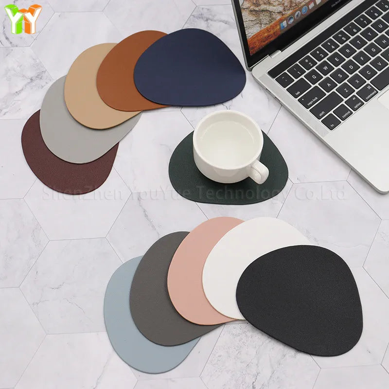 Coaster Leather Desk Cup Mat Dining Table Cup Pad Mat Mug Custom Oil Edge Tea Cup Table Mats