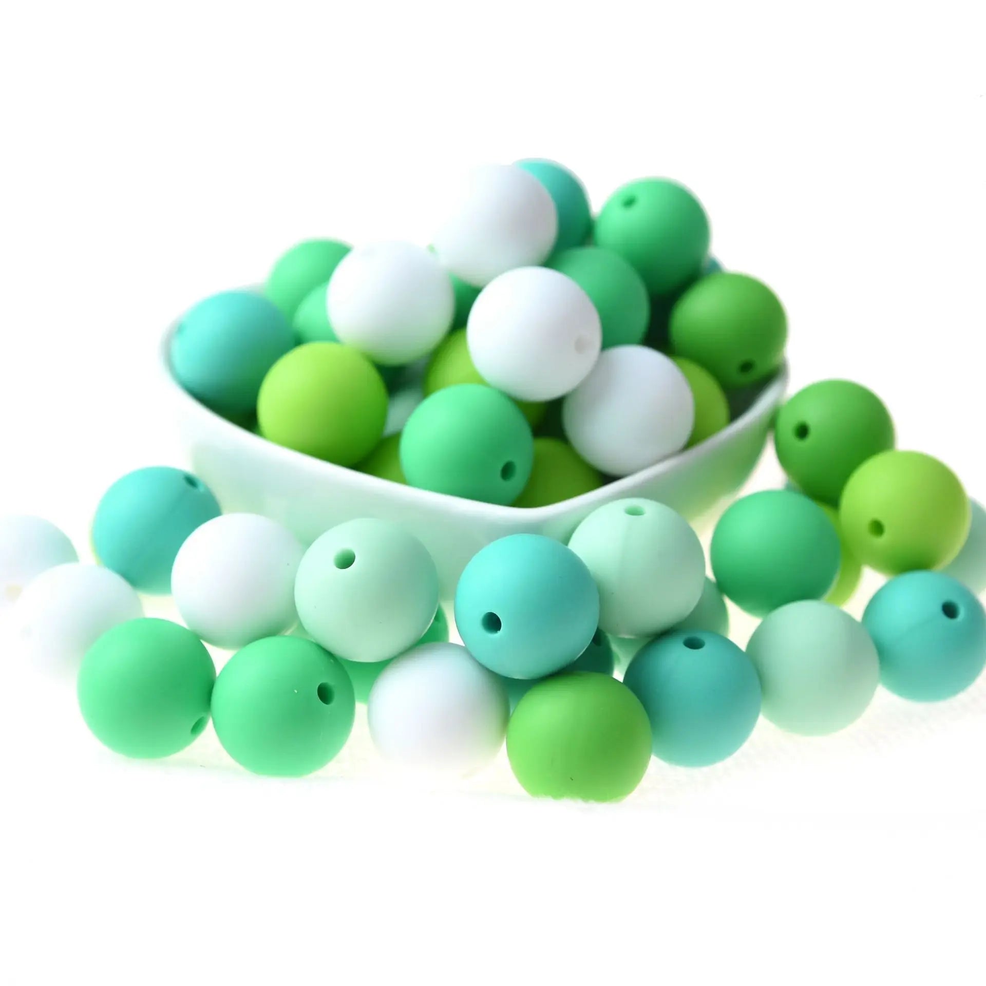 Wholesale Silicone Perles Beads Bpa Free Colorful Bulk 9mm 12mm 15mm 19mm Round Sensory Toys Teething Food Grade Silicone Beads